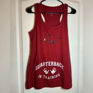 Klutch Vibrant Red Arkansas Razorbacks Quarterback in Training Maternity Tank